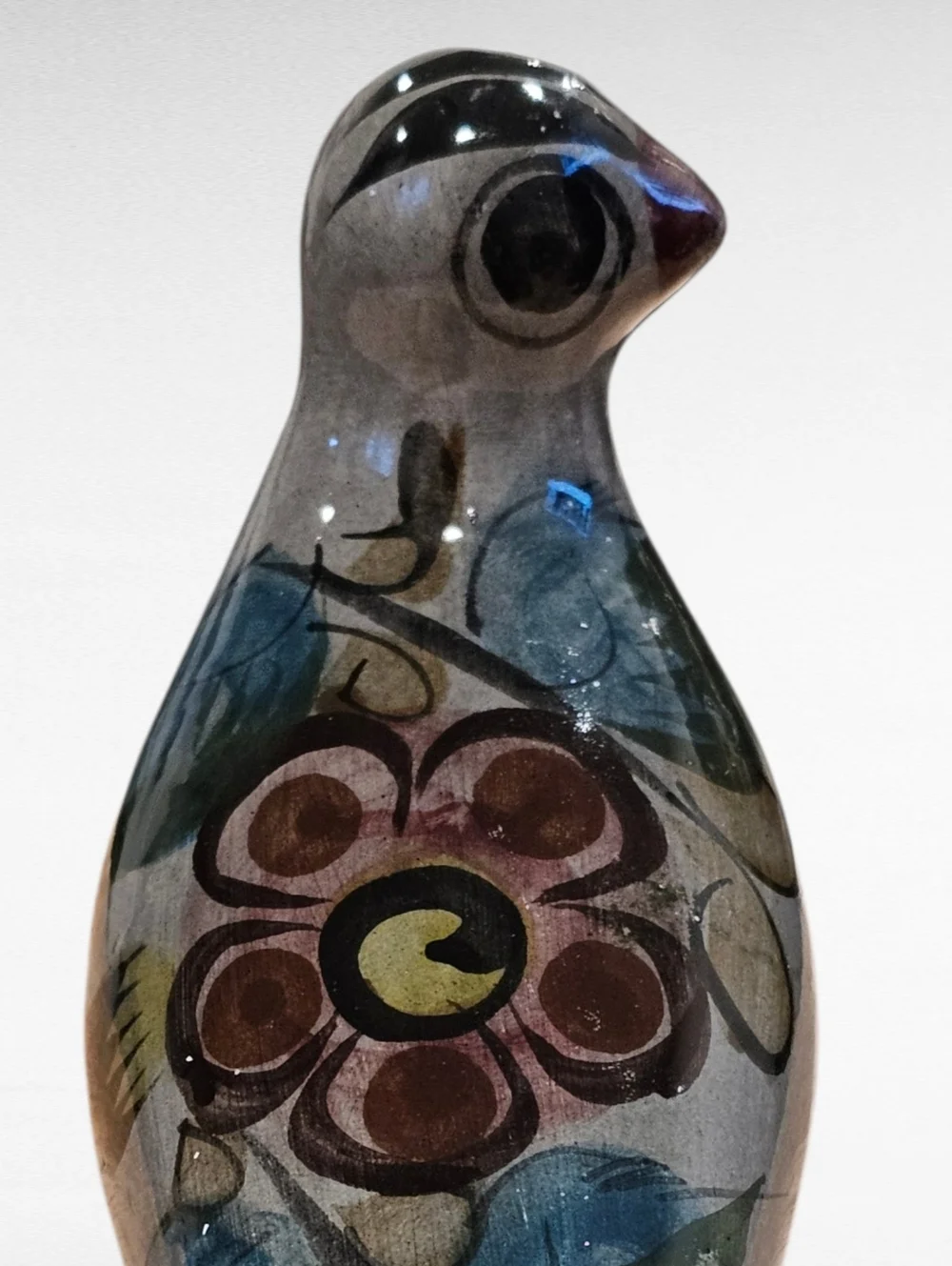Vintage Tonala Mexican Folk Art Ceramic Bird